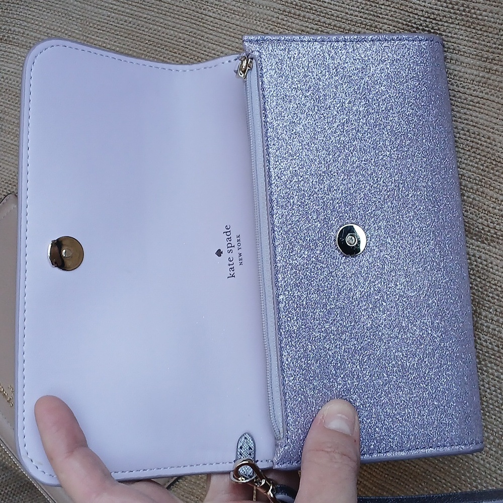 Kate Spade Glitter Sparkling Purple Wallet Wristlet - Picture 4 of 15